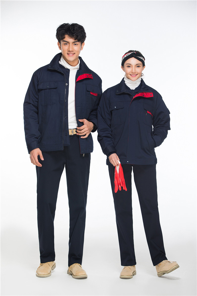 工作服訂制 秋冬加厚藏藍(lán)色工作服展示